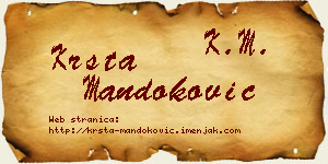 Krsta Mandoković vizit kartica